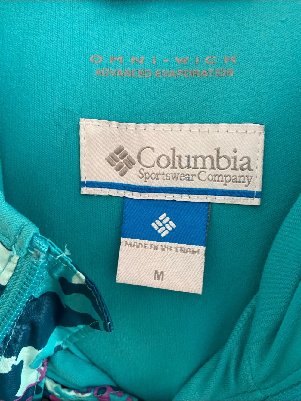 Columbia children's hooded Windbreaker Turquoise Butterfly Jacket Size 10 - Picture 4 of 5